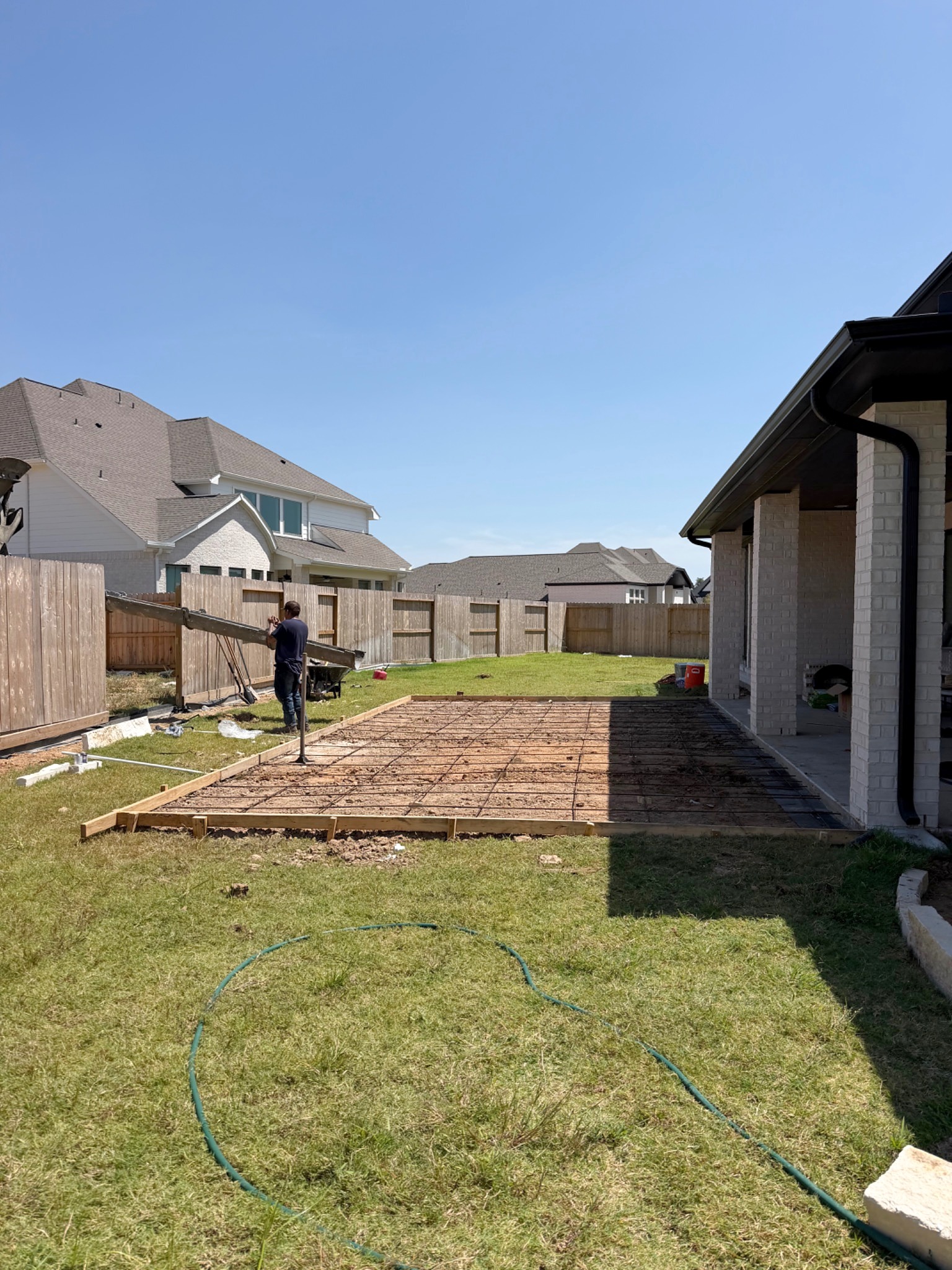Formwork and reinforcing steel for the Extended Patio project